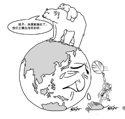两张关于温室效应的地球简笔画素材-2