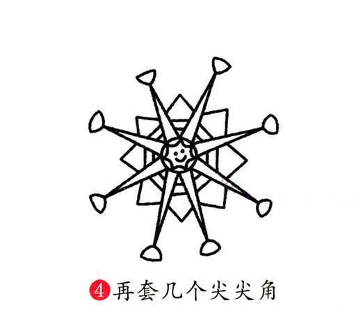 可爱的雪花怎么画-5