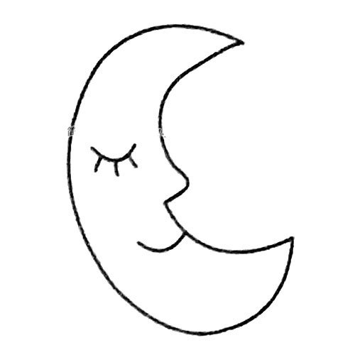 月亮简笔画画法-3