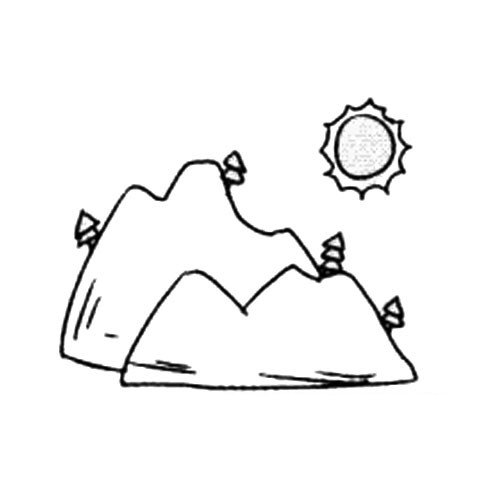 大山简笔画图片-1