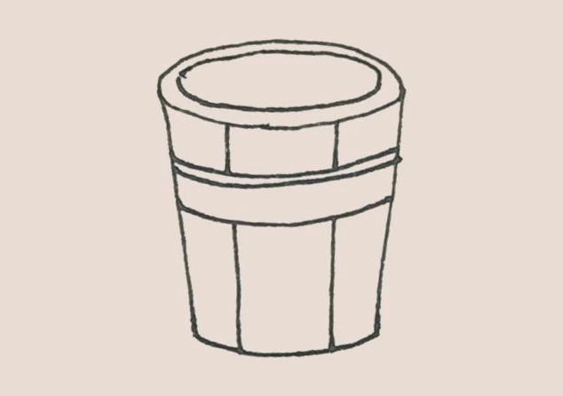 简笔画木桶-4
