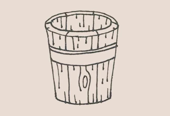 简笔画木桶-6
