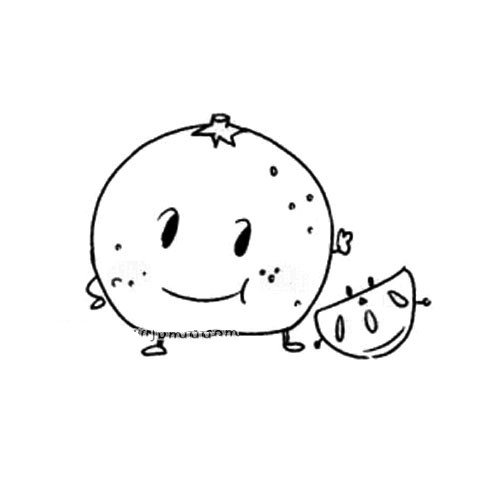 卡通形象的橘子-1