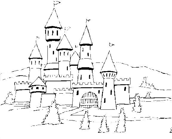 建筑图片_唯美城堡简笔画图片-2