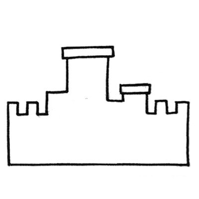 初级简笔画_城堡-2