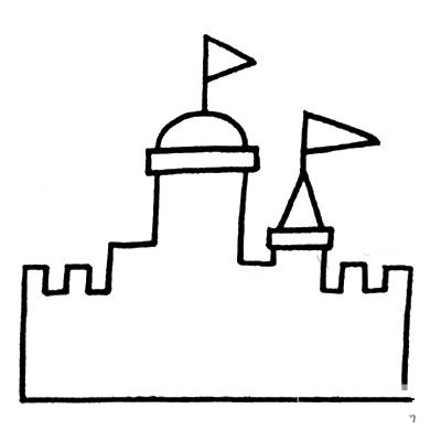 初级简笔画_城堡-3