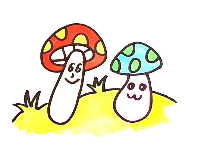 蘑菇简笔画怎么画-1