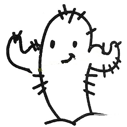 可爱的仙人掌简笔画教程-4