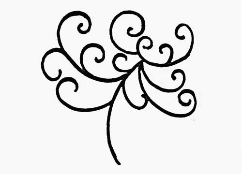 绽开的菊花简笔画-4