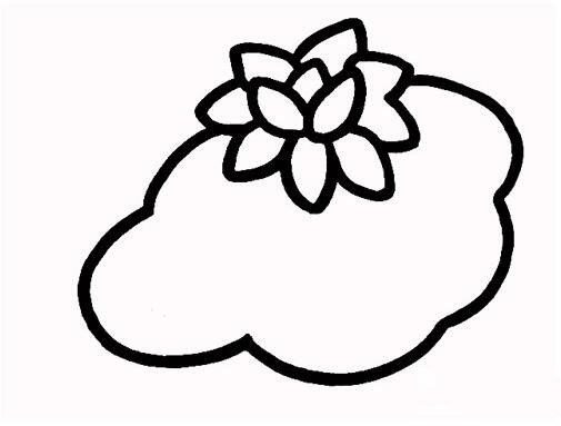 盛开的荷花简笔画-3