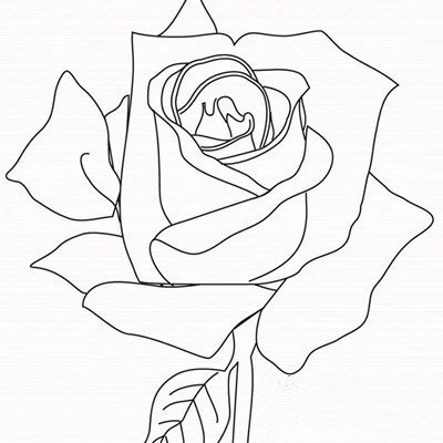 七夕情人节玫瑰花简笔画-3