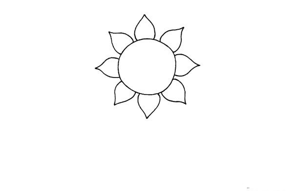 四步画出漂亮的向日葵-2