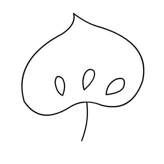 多种树叶简笔画画法-8