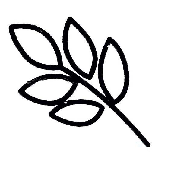 可爱的小树叶简笔画-2