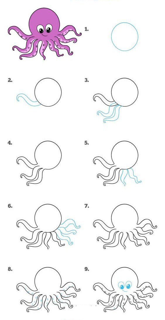 章鱼的画法步骤图-1