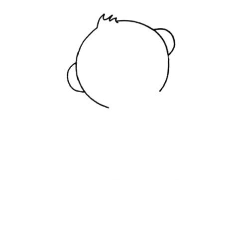 Q版动物简笔画_猴子-1