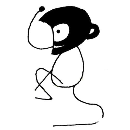 一组简单的猴子简笔画图片-6