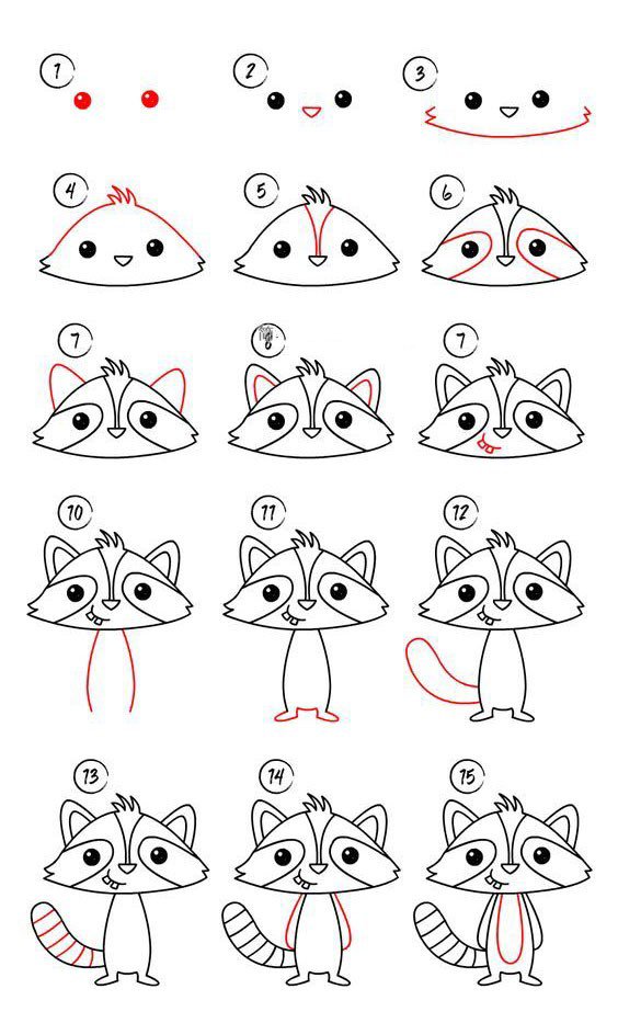 可爱的小狐狸简笔画步骤图-2