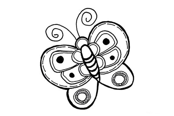 四张漂亮的蝴蝶简笔画-1