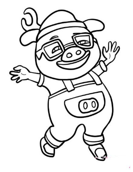 猪猪侠迷糊老师简笔画图片-1