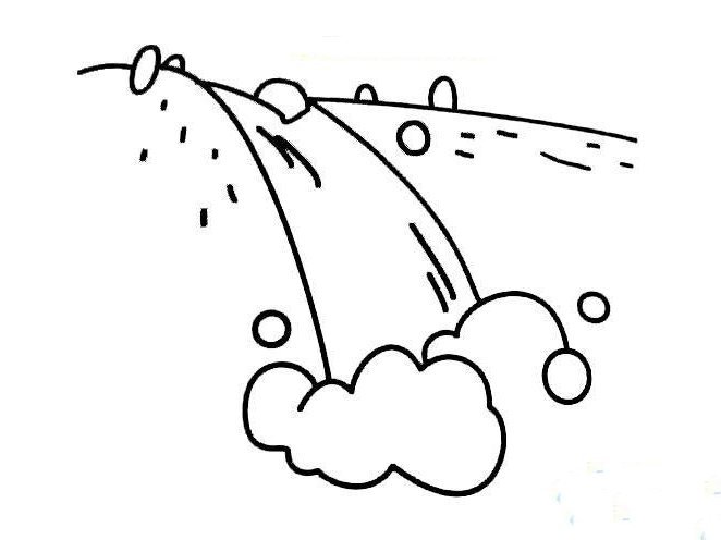 瀑布风景简笔画-1