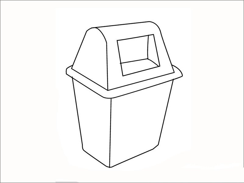 垃圾箱_垃圾桶简笔画-2