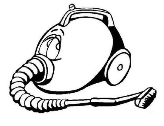 儿童卡通吸尘器机器人简笔画图片-1