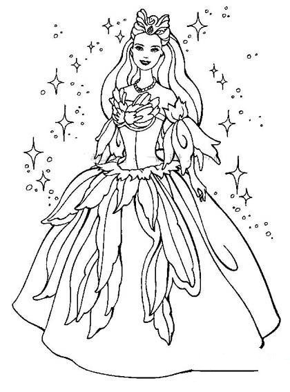 芭比公主礼服装简笔画图片-1