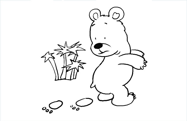 小熊的脚印简笔画图片-1