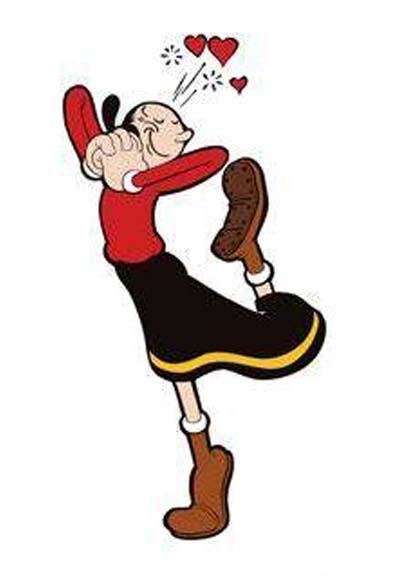 彩色大力水手老婆奥利弗简笔画图片-1