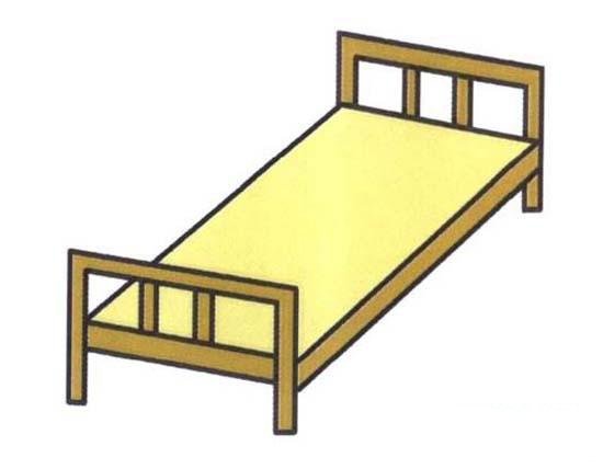 带颜色的床简笔画图片-1