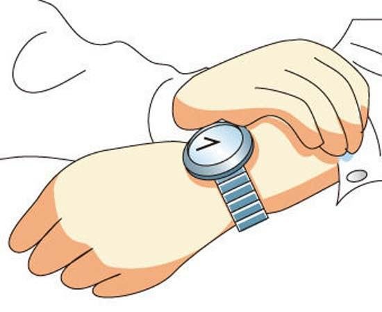 彩色手腕手表简笔画图片-1