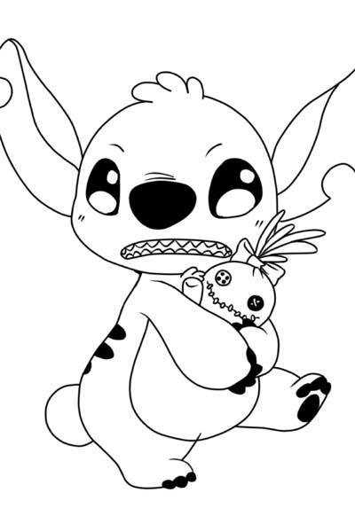 儿童关于萌仔史迪奇简笔画图片-1