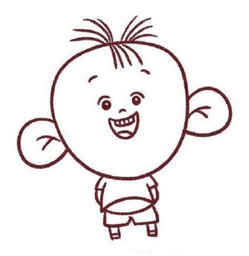 小学生大耳朵图图全身简笔画图片-1