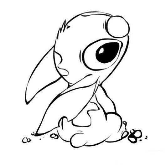 小学生史迪仔侧面简笔画图片-1