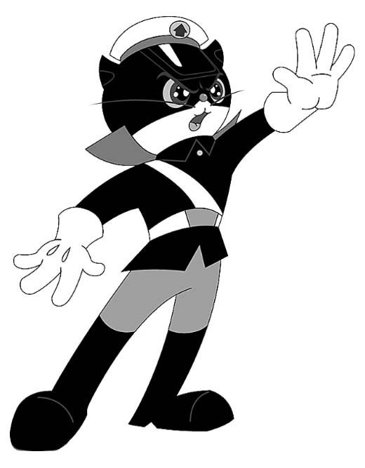 动漫人物简笔画：黑猫警长-1