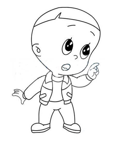 幼儿园手绘大头儿子简笔画图片-1