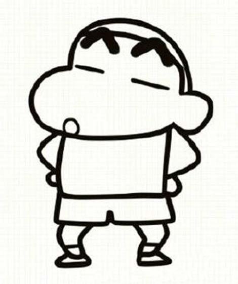 幼儿搞笑的蜡笔小新简笔画图片大全-1