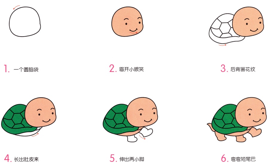 儿童简笔画小乌龟的画法-1