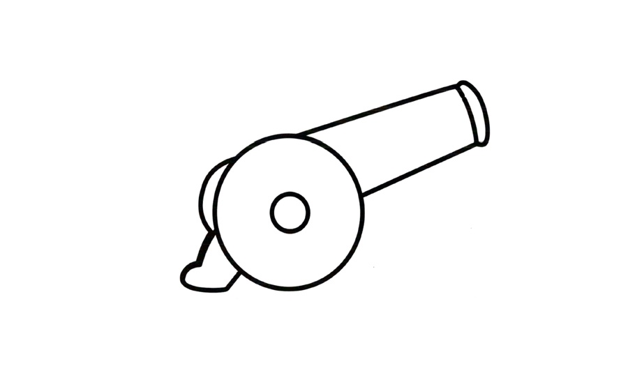 卡通大炮简笔画彩色画法-1