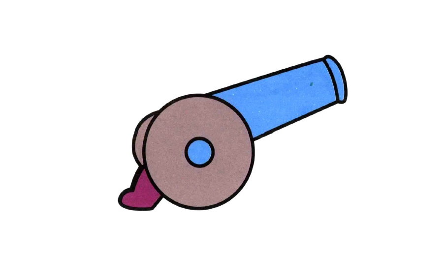 卡通大炮简笔画彩色画法-2