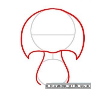 卡通小狐狸简笔画步骤分解图-2
