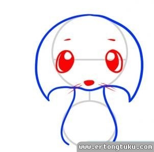卡通小狐狸简笔画步骤分解图-3