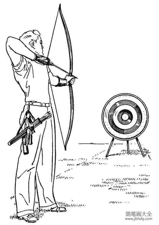 奥运运动简笔画图作品《射箭》-1