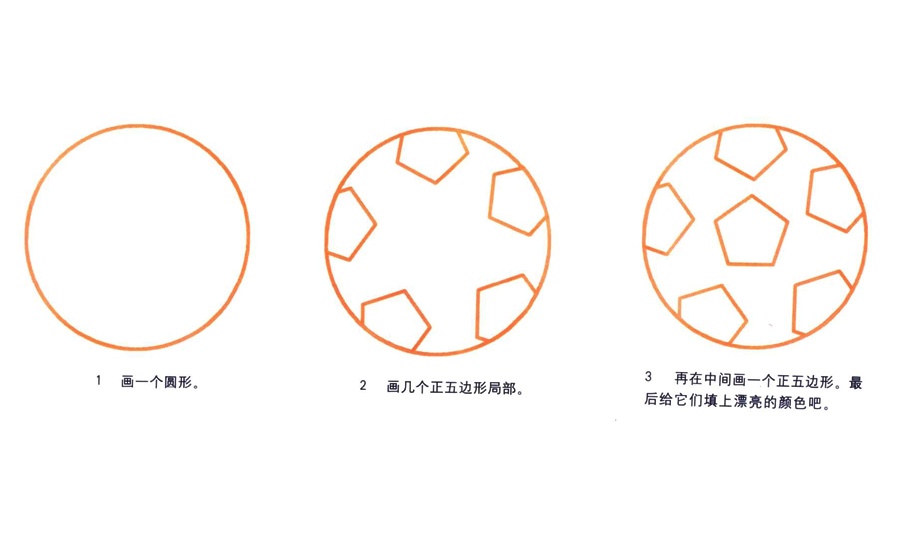 足球简笔画步骤画法详解-1
