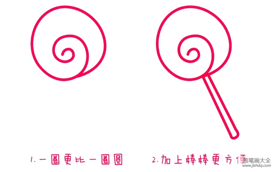 幼儿入门简笔画之棒棒糖-1
