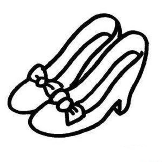 漂亮的女生蝴蝶结高跟鞋简笔画图片-1