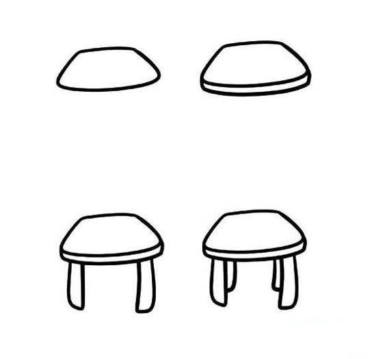 凳子的简笔画画法步骤：怎么画凳子-1