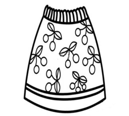 漂亮的花裙子简笔画图片-1
