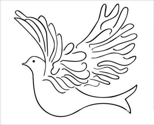 少儿卡通鸽子简笔画图片-1